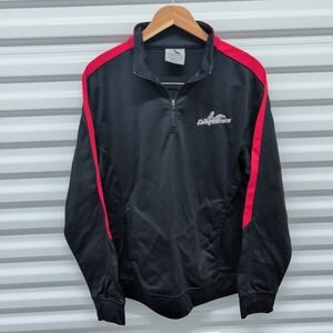Augusta Sportswear Conquerors Size M Men Black Red 1/4 Zip Pullover Athletic Top